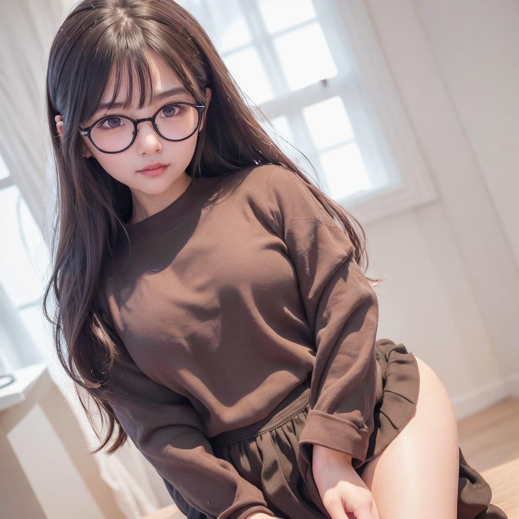 眼鏡の冬服お姉さん