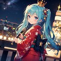 Japanese clothes, 日本のクリスマスの夜空 5枚目
