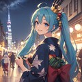 Japanese clothes, 日本のクリスマスの夜空 2枚目