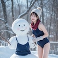 雪だるまとスク水っ子 3枚目