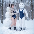 雪だるまとスク水っ子 7枚目