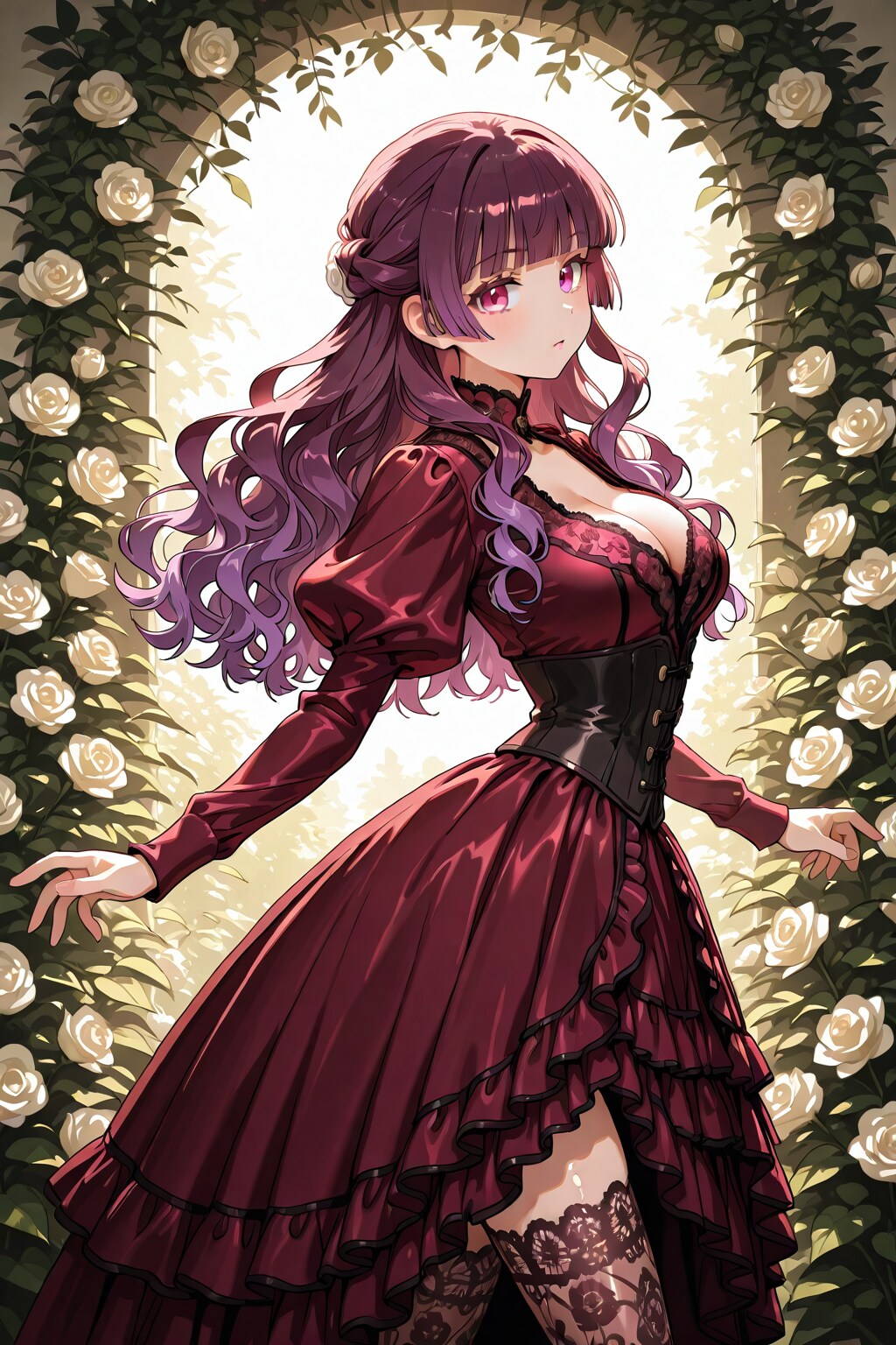 華やかなドレスをまとった女性