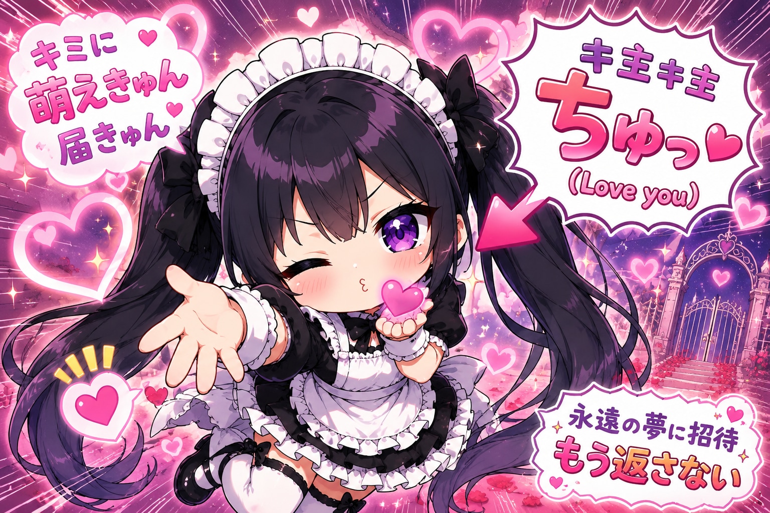 キミに 萌えきゅん 届きゅん キ主キ主 ちゅっ (Love you) 永遠の夢に招待 もう返さない