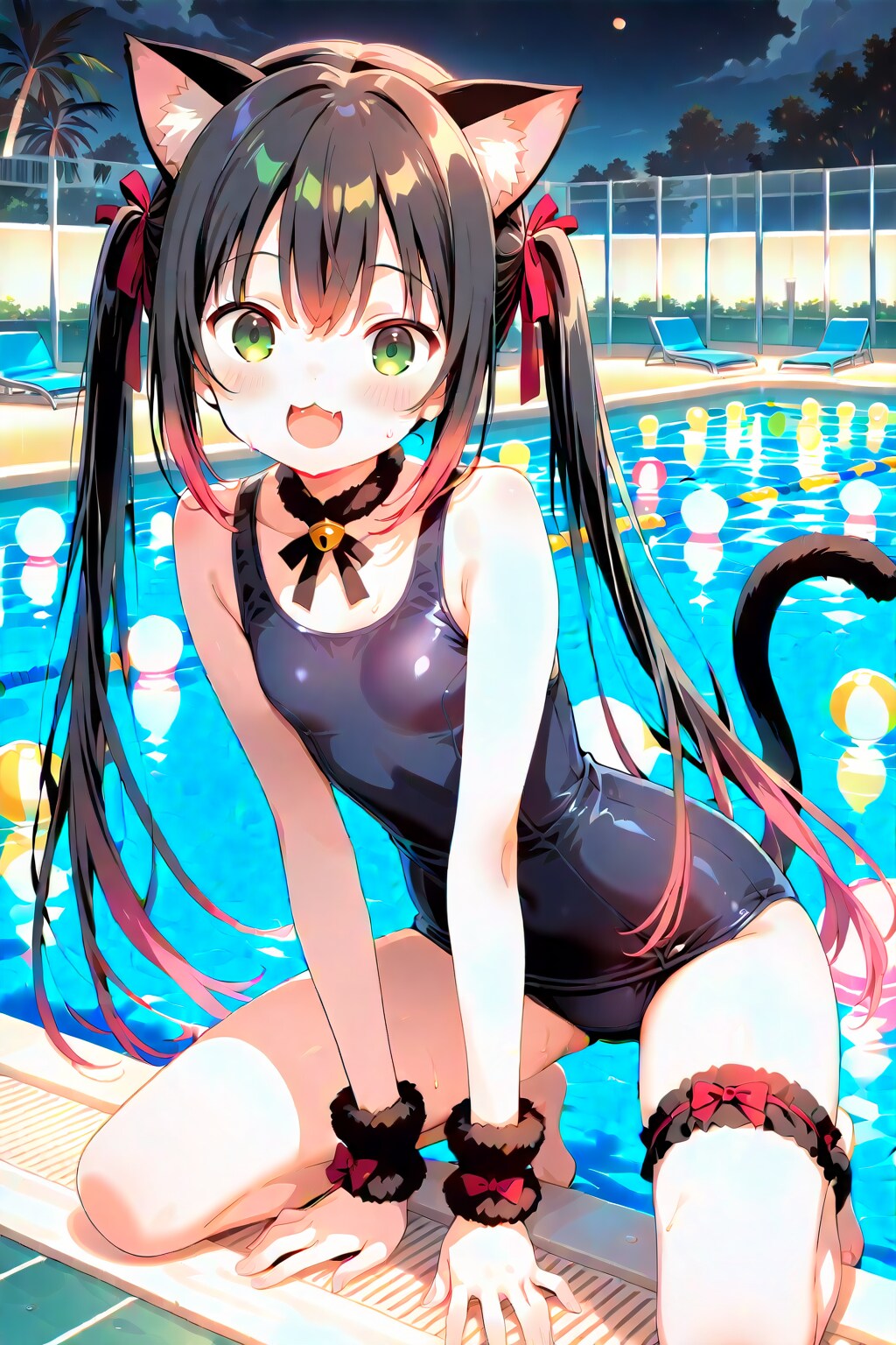 一緒に泳ぐにゃん