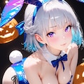 (1066)銀髪ちゃんバニーガール（ハロウィン） 2枚目
