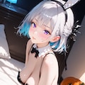 (1066)銀髪ちゃんバニーガール（ハロウィン） 4枚目