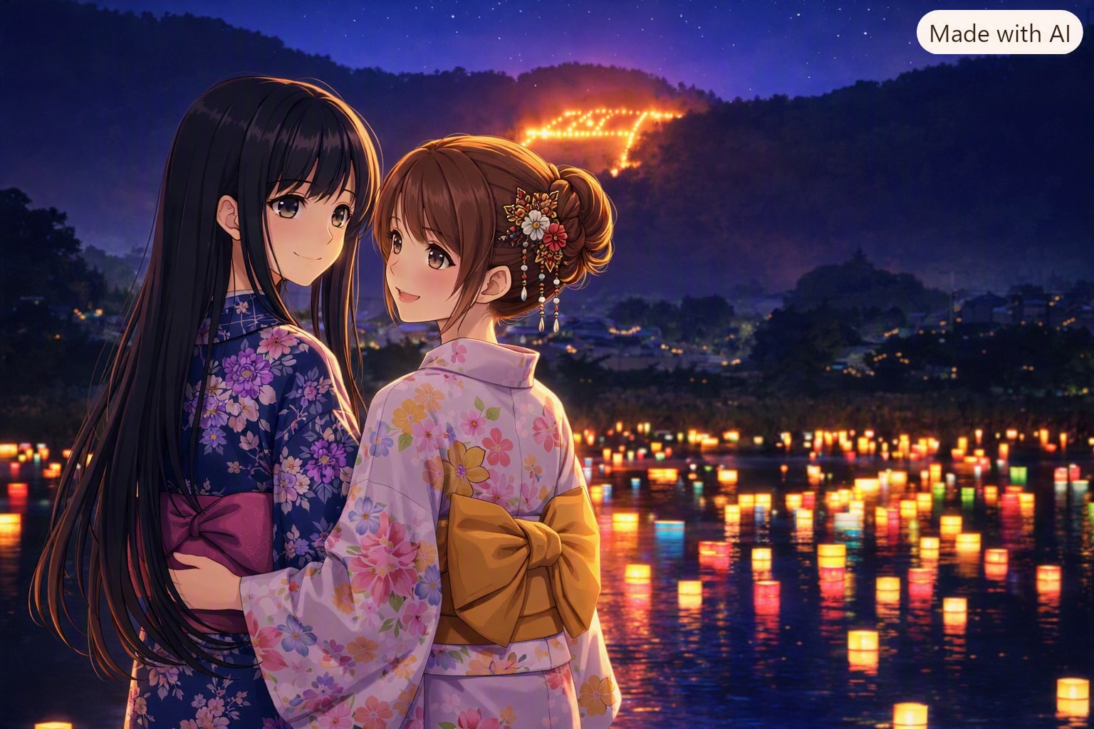 五山送り火（送り盆、五山送り火） | の人気AIイラスト・グラビア