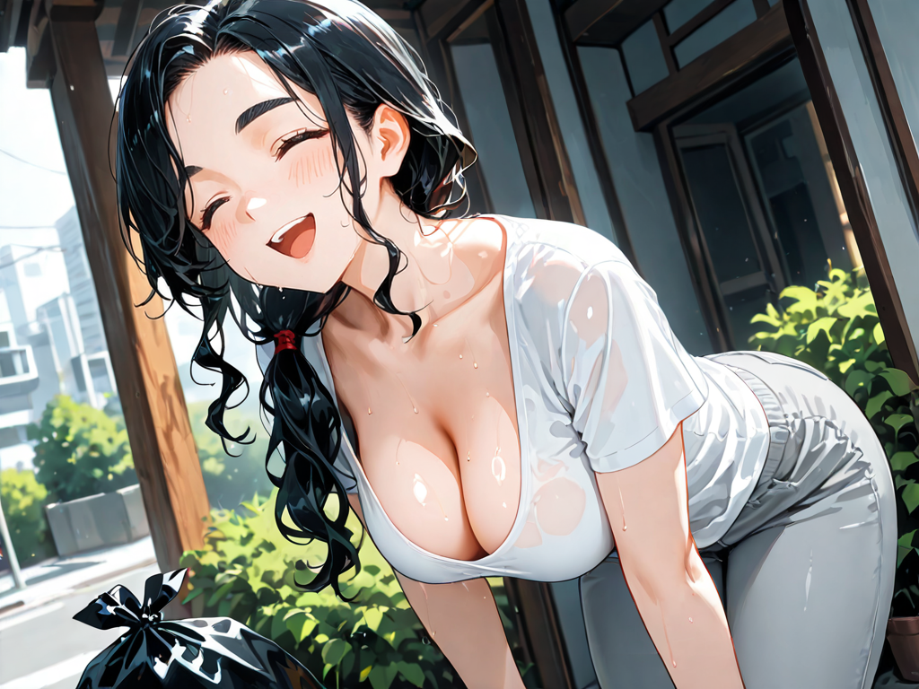 ゴミ出しまざー「おはよーございます❤」