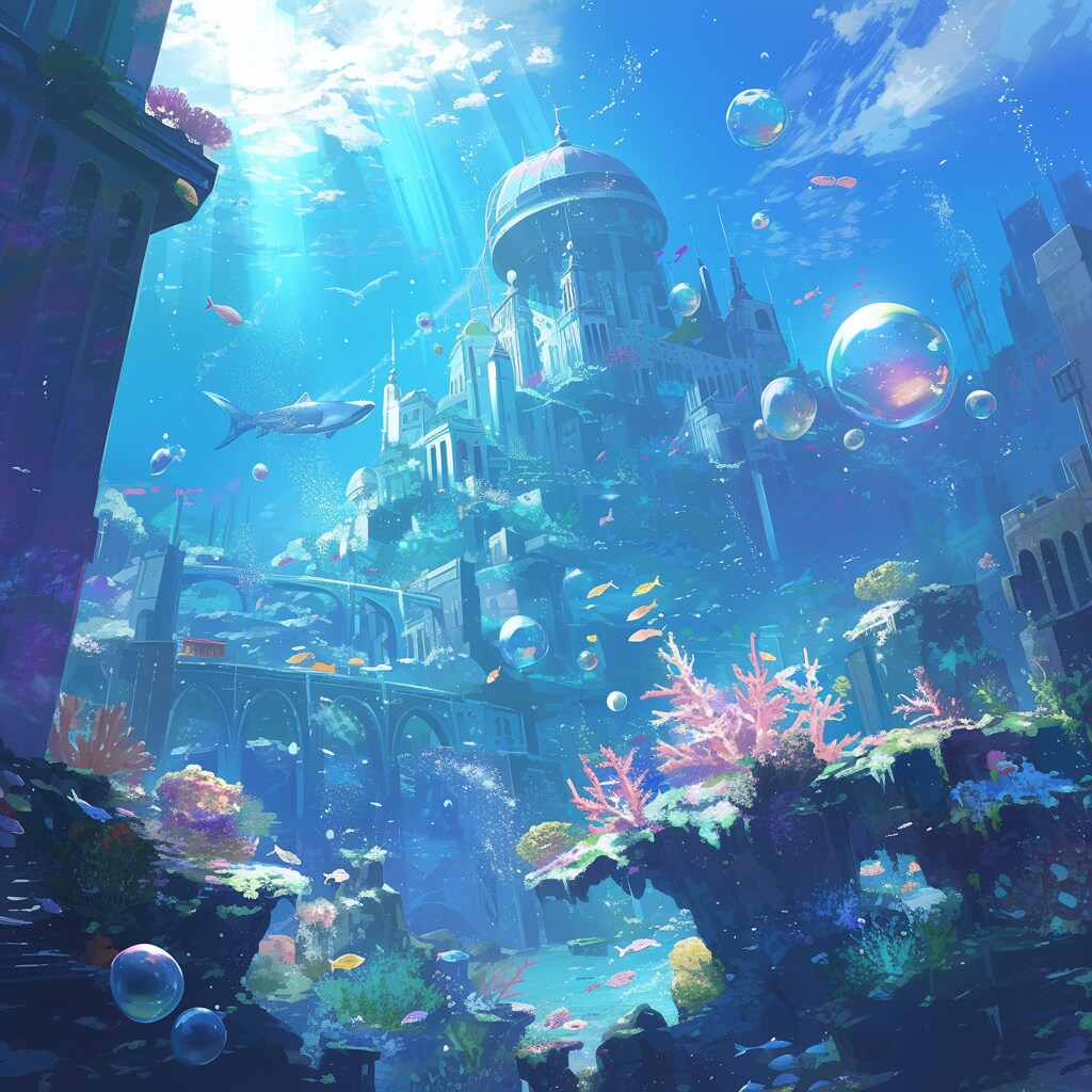 水没した廃墟