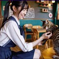 猫カフェでバイトする女子高生 7枚目
