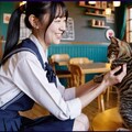 猫カフェでバイトする女子高生 5枚目