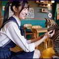 猫カフェでバイトする女子高生 6枚目
