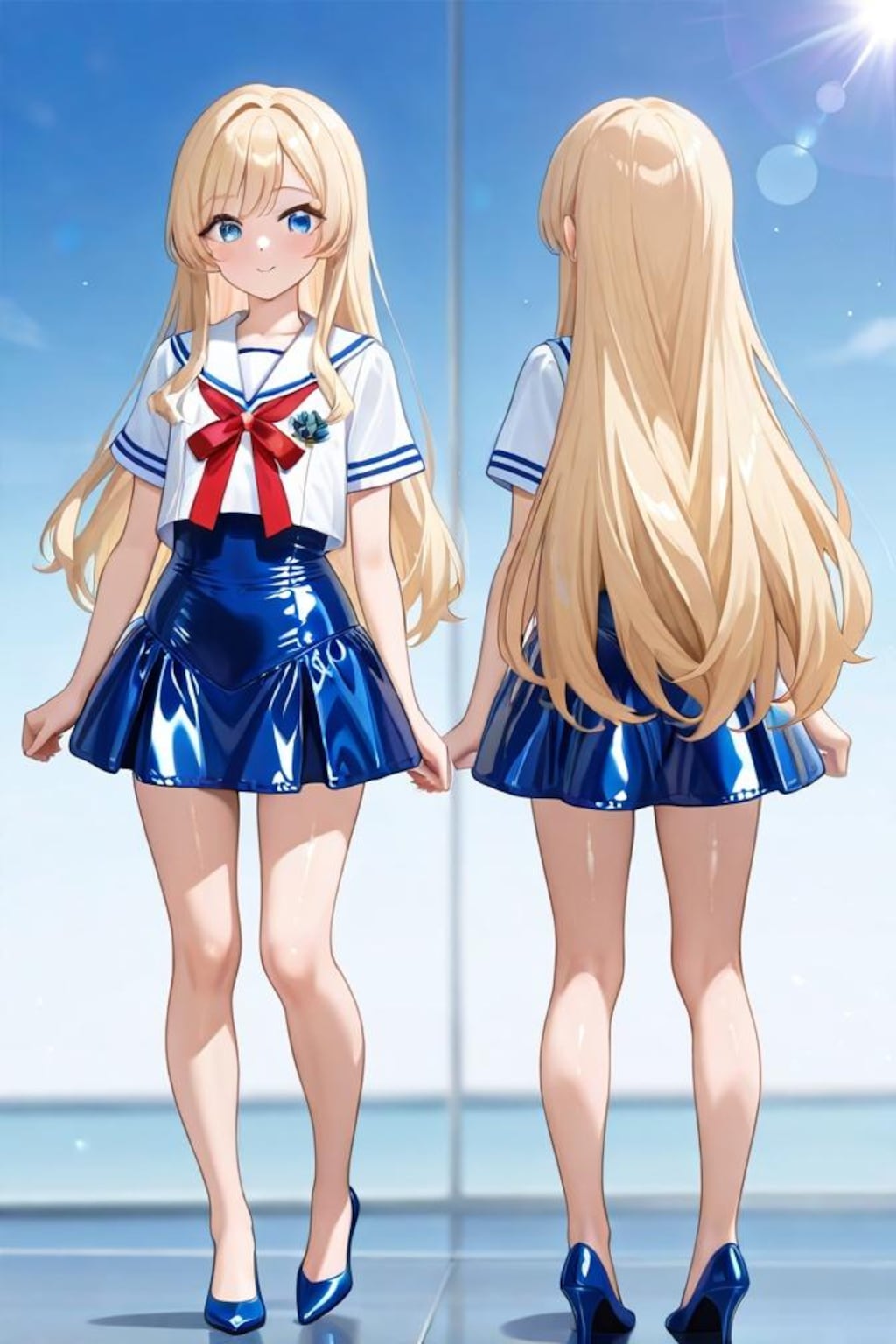 2面図　オリキャラ　セーラー服
