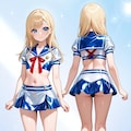 2面図　オリキャラ　セーラー服 9枚目