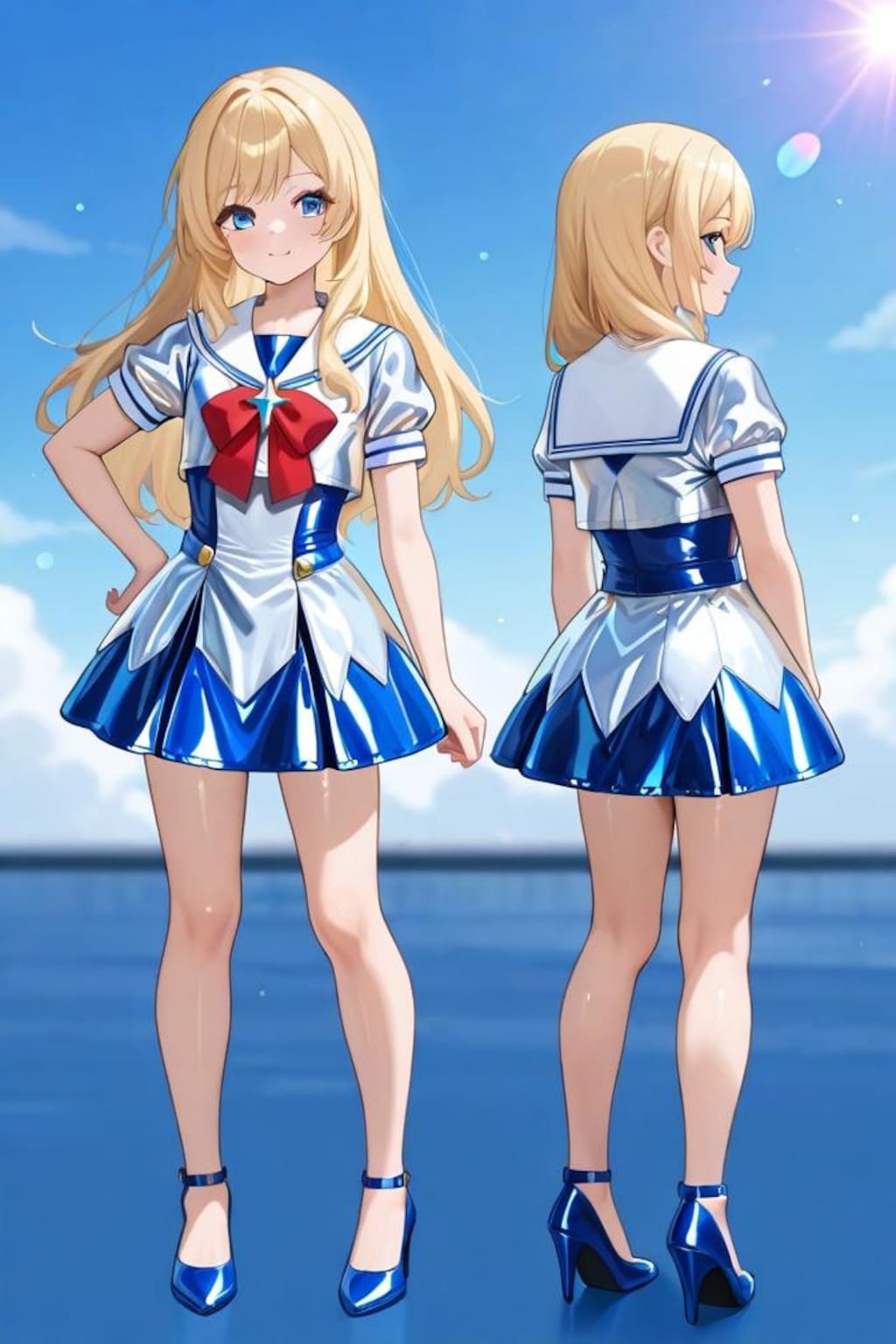 2面図　オリキャラ　セーラー服