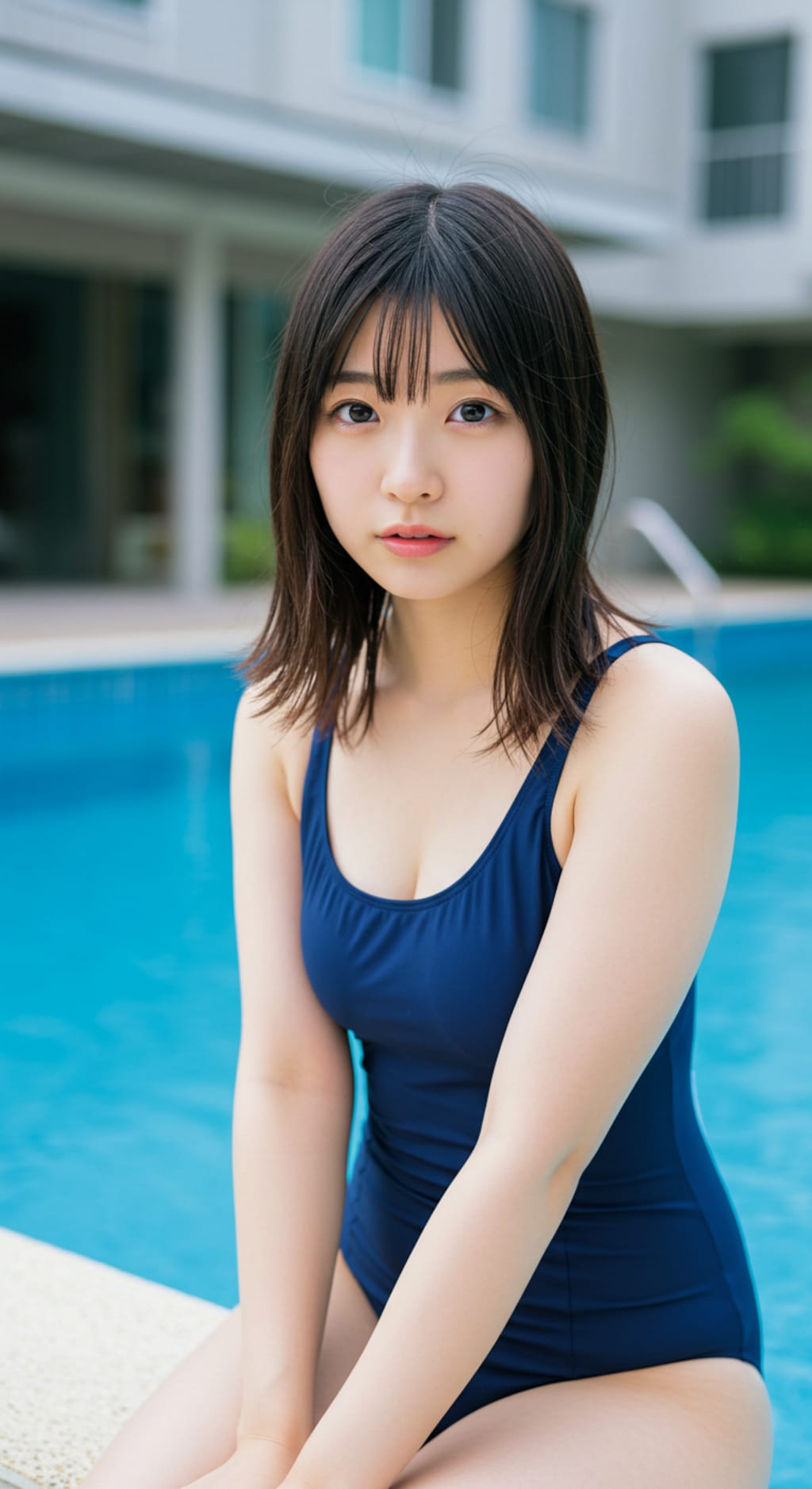 スクール水着で…。