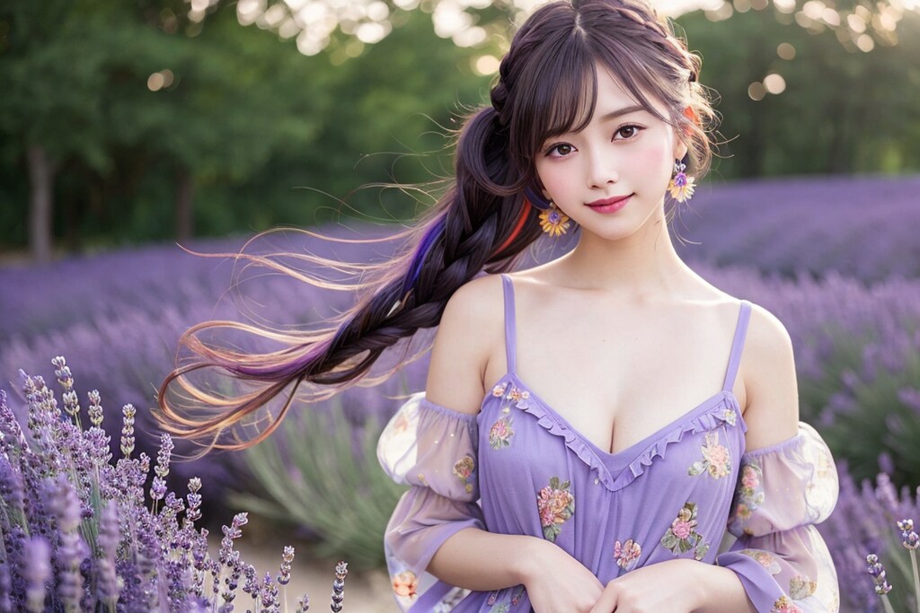 AI美女　ラベンダー編