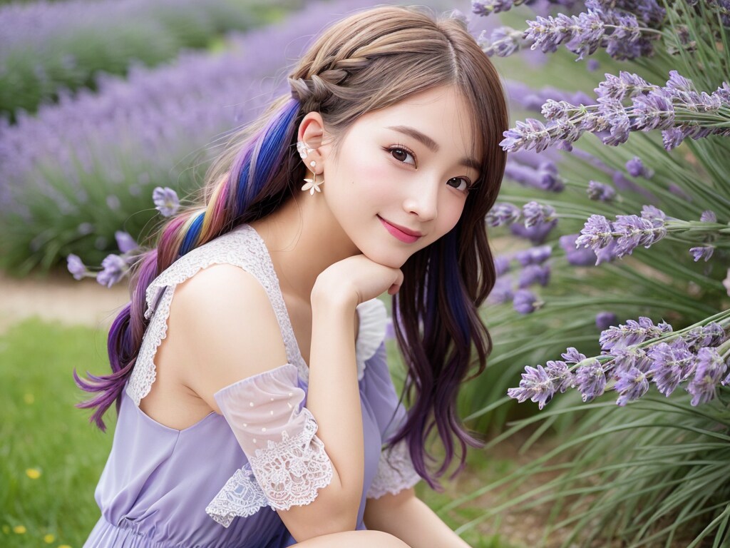 AI美女　ラベンダー編