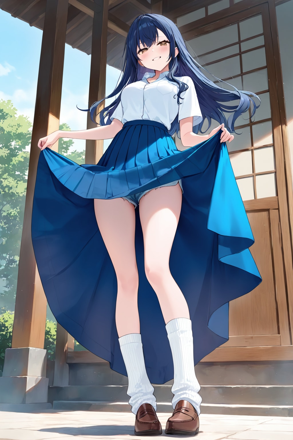 A peek of her hot pants