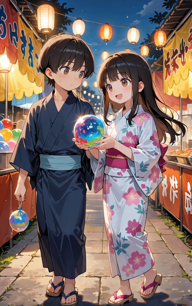 ちーちゃんと僕8　秋祭り でっかいヨーヨー | の人気AIイラスト・グラビア