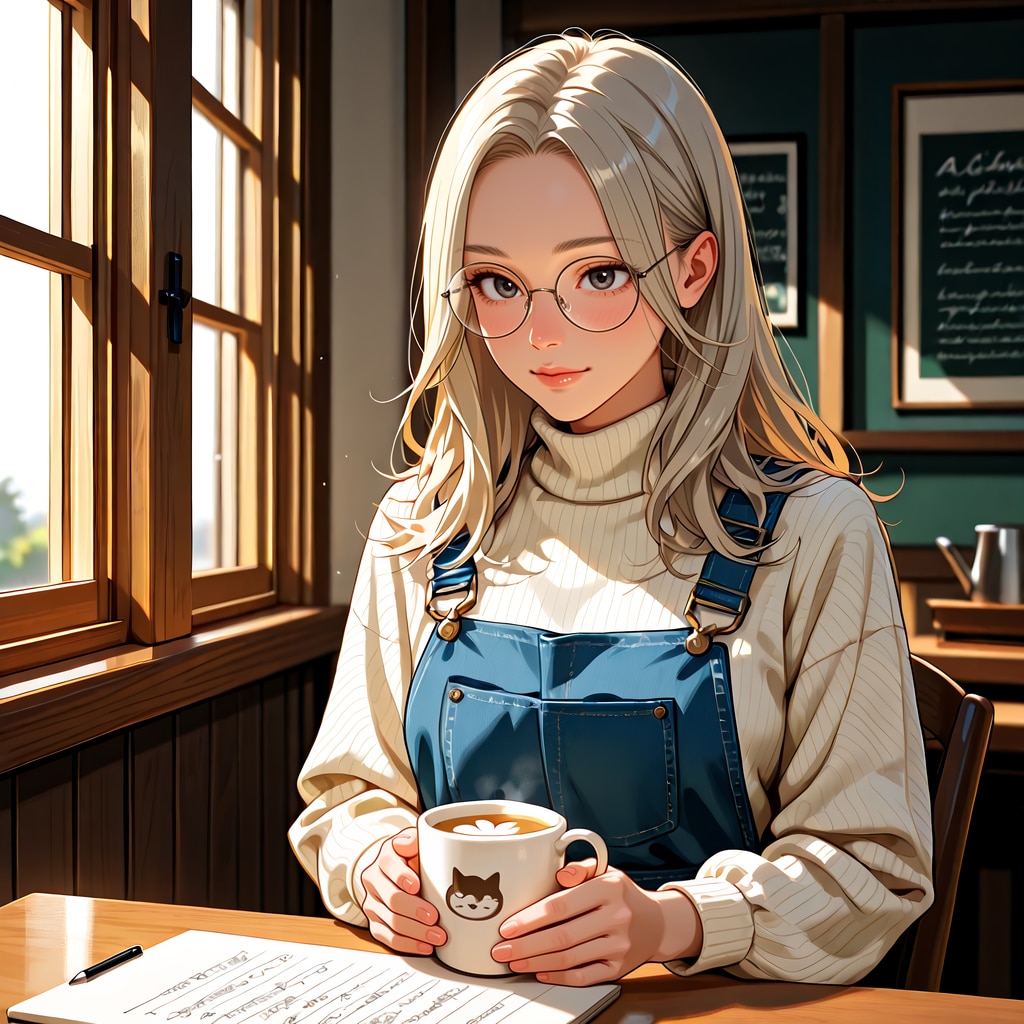 カフェで過ごす穏やかな時間 | の人気AIイラスト・グラビア