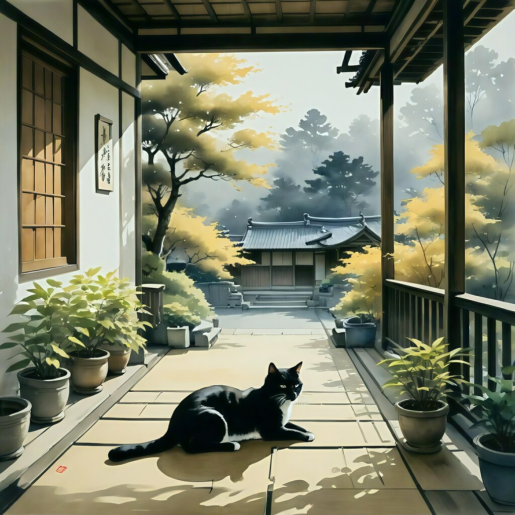 猫のいる庭