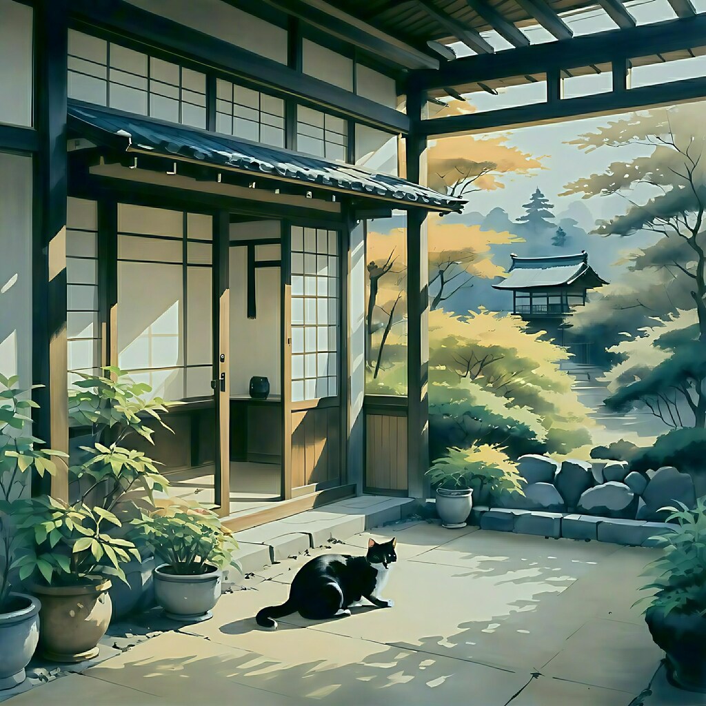 猫のいる庭