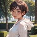 公園の眼鏡少女 2枚目