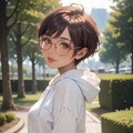 公園の眼鏡少女 3枚目
