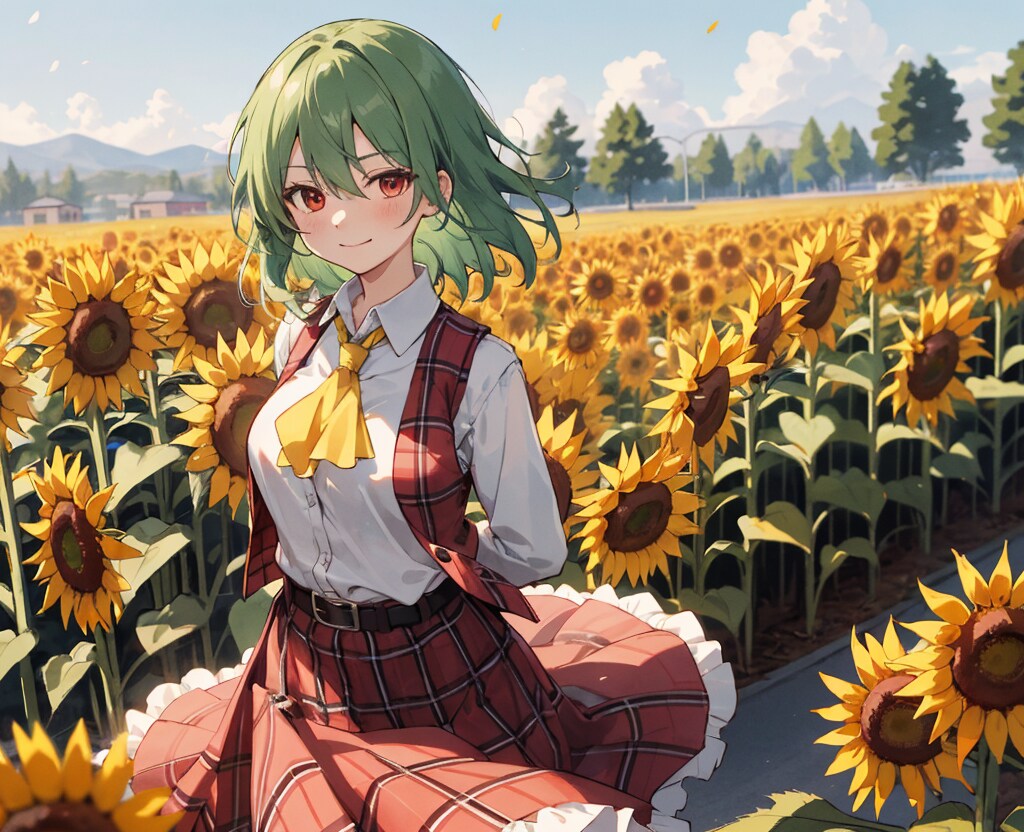 向日葵と夏空