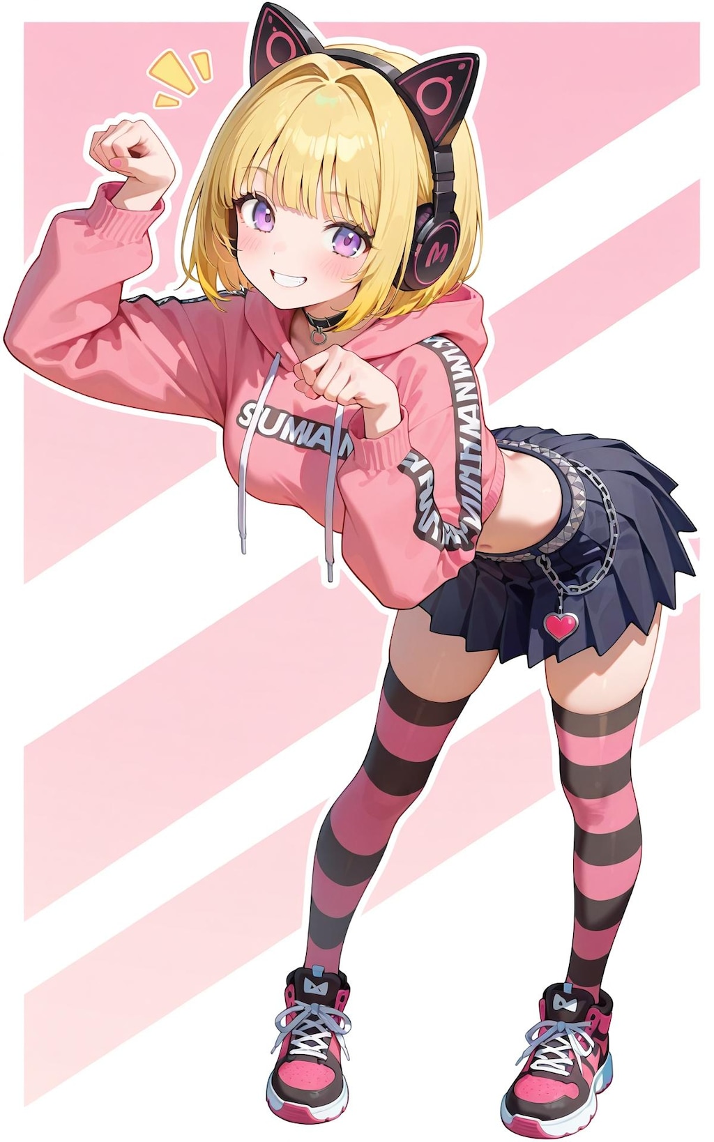 ブラックピンクキャットガールコーデ