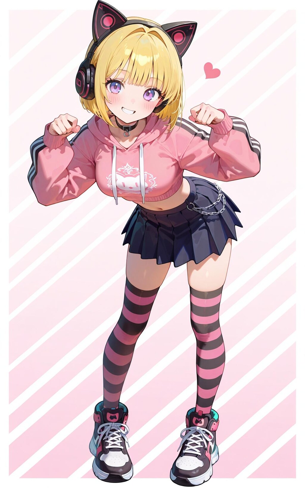 ブラックピンクキャットガールコーデ