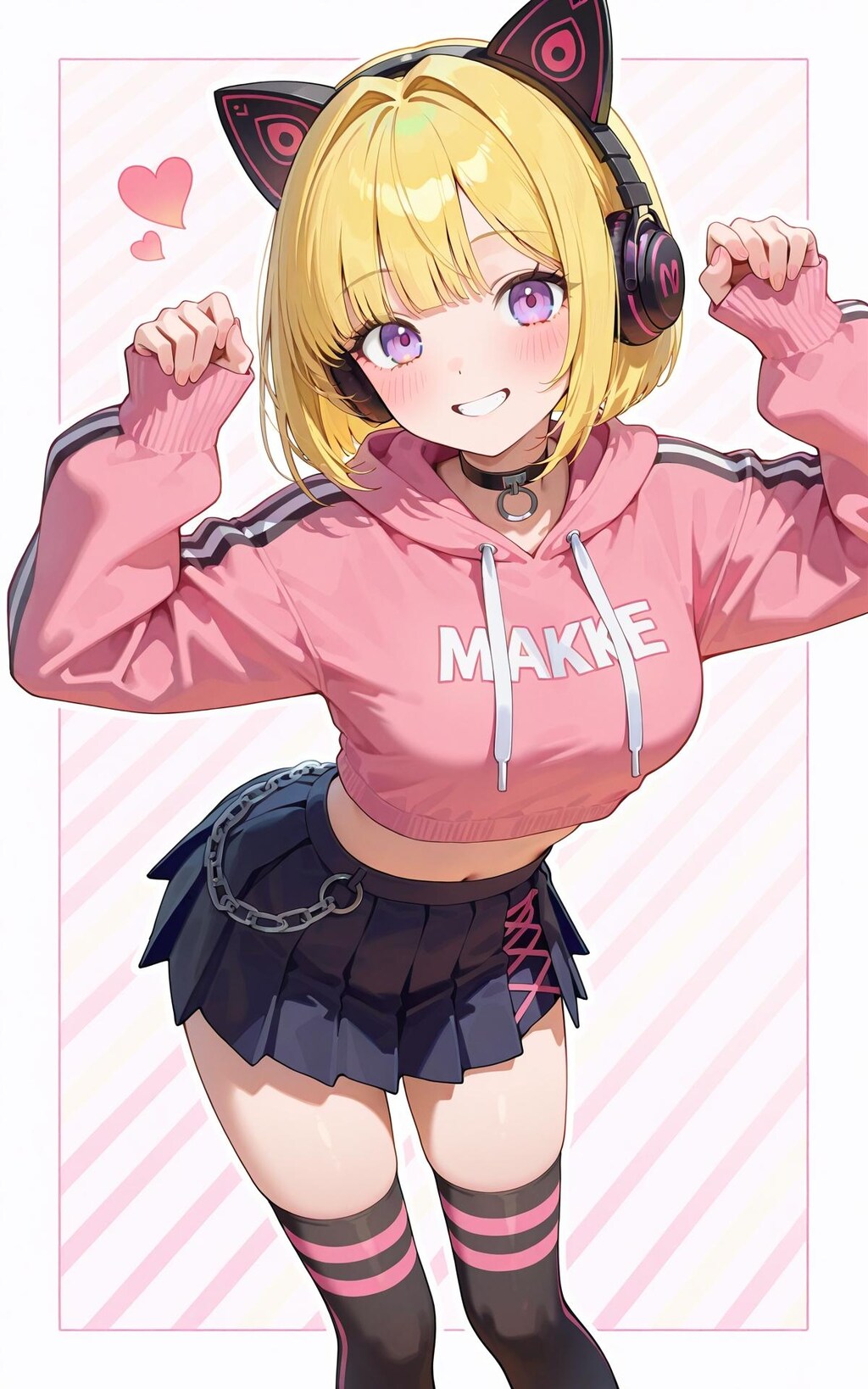 ブラックピンクキャットガールコーデ