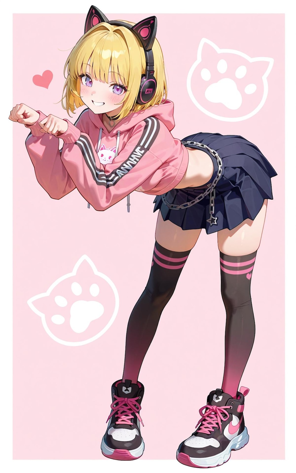 ブラックピンクキャットガールコーデ