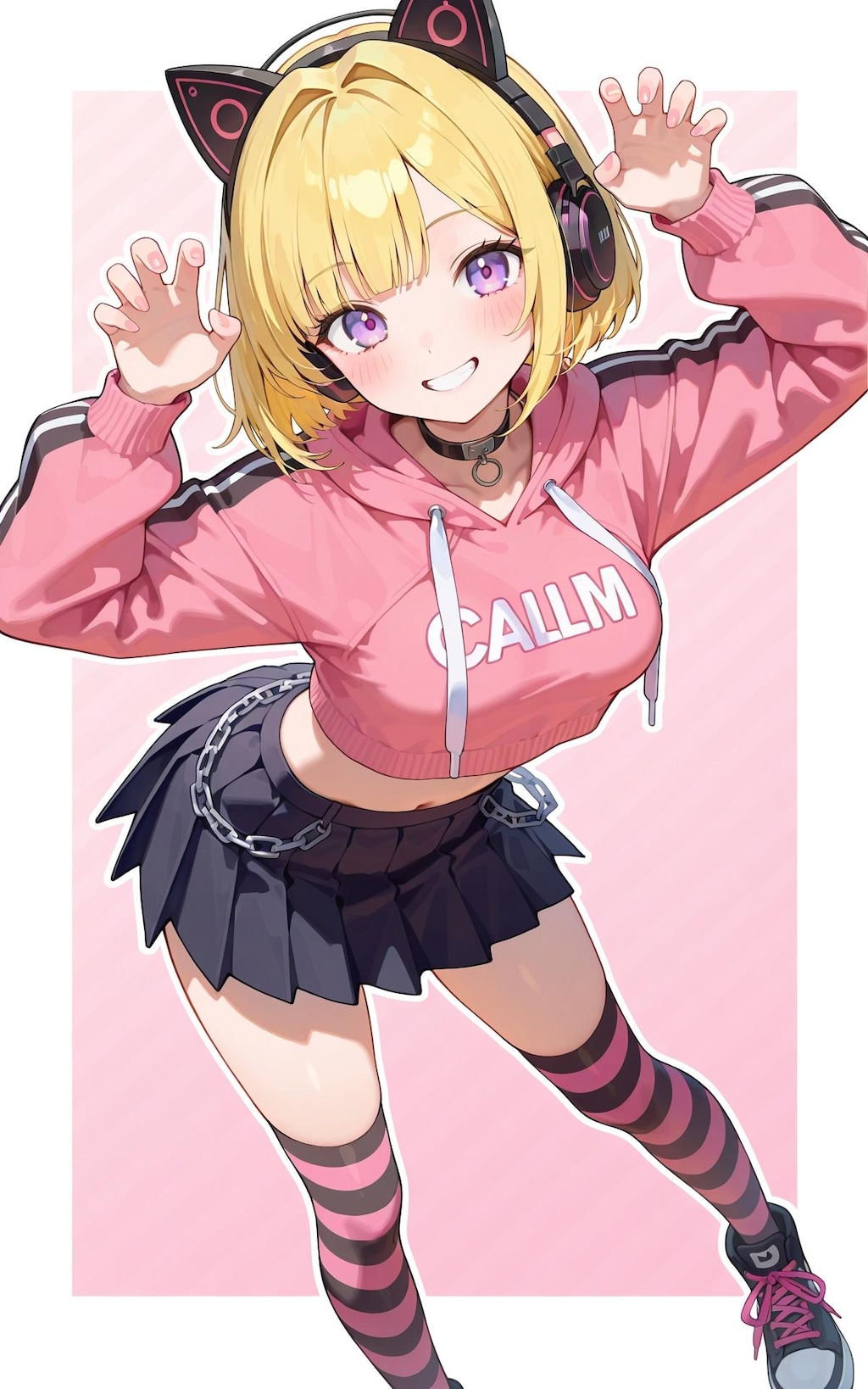 ブラックピンクキャットガールコーデ