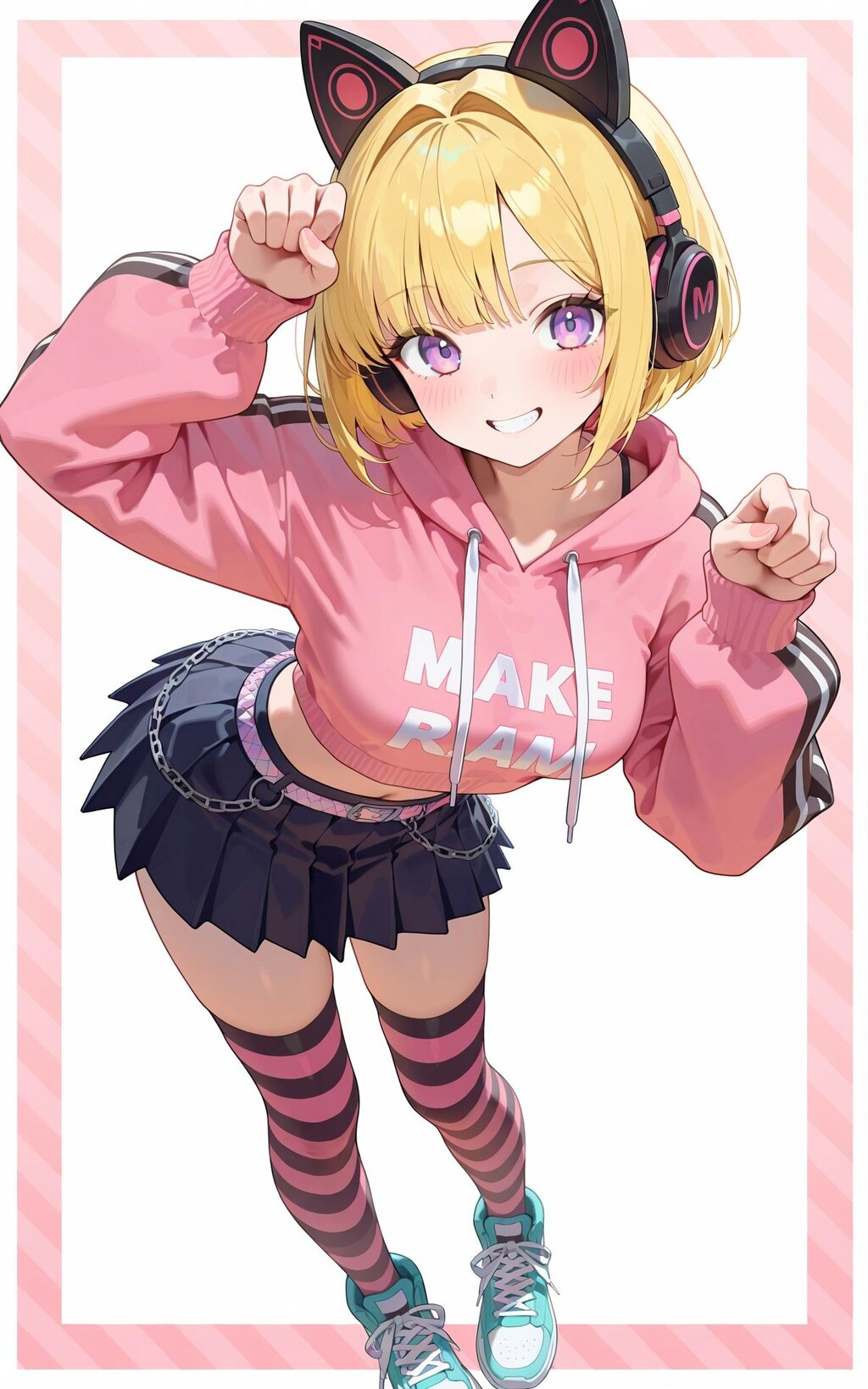 ブラックピンクキャットガールコーデ