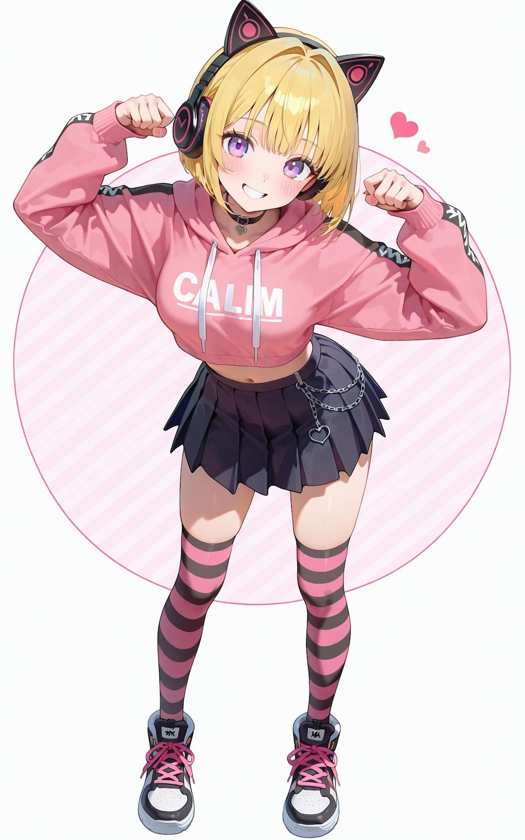 ブラックピンクキャットガールコーデ