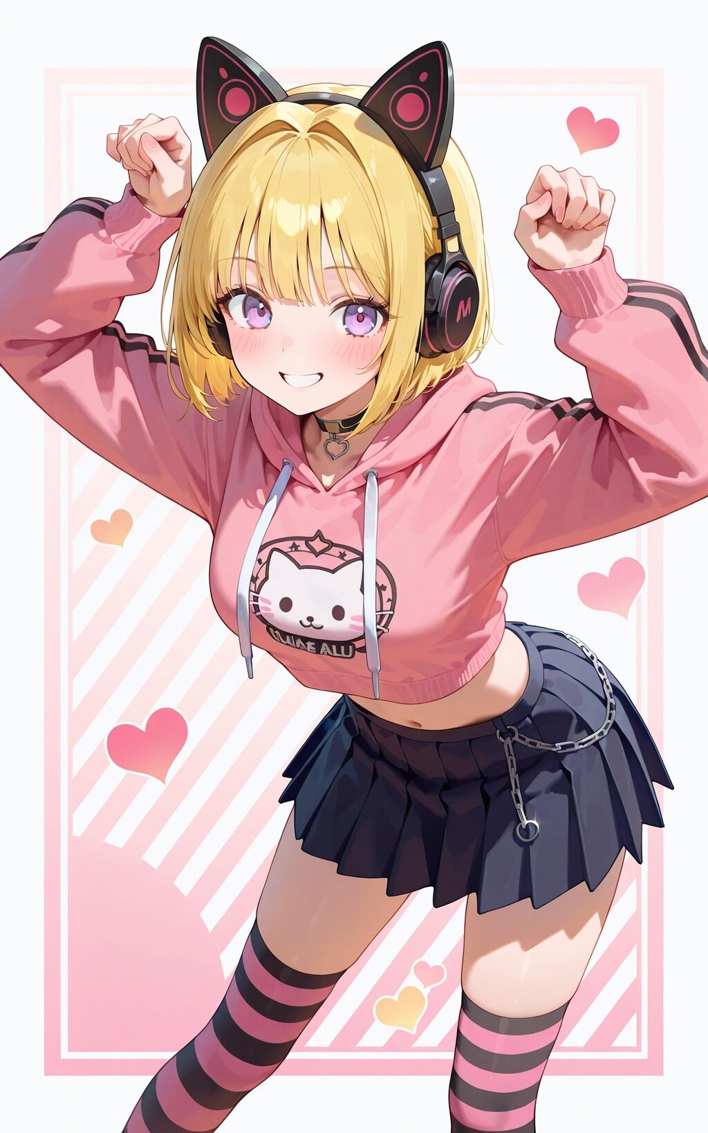 ブラックピンクキャットガールコーデ