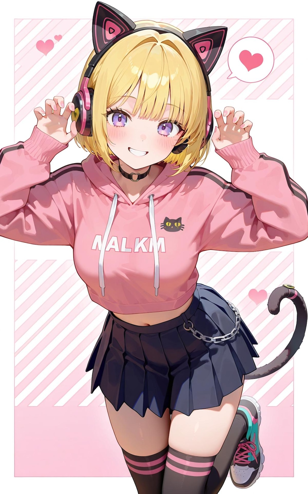 ブラックピンクキャットガールコーデ