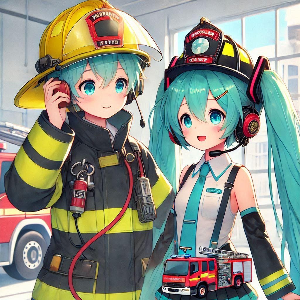 初音ミクと消防士