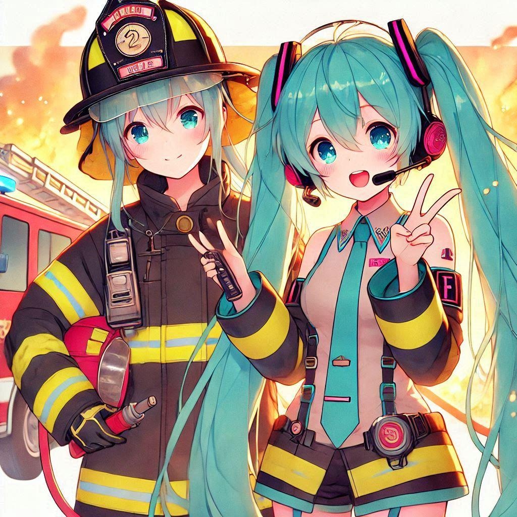 初音ミクと消防士