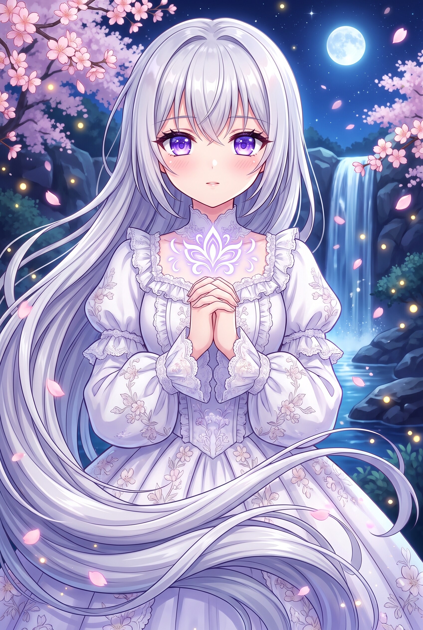 月華瀑布の白祈 | の人気AIイラスト・グラビア