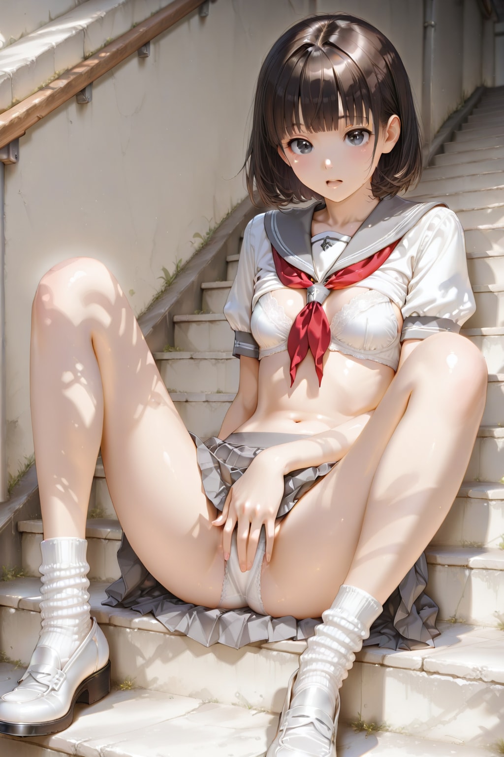 屋上に続く階段で