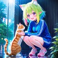 10枚）雨の日と子猫ちゃん 2枚目