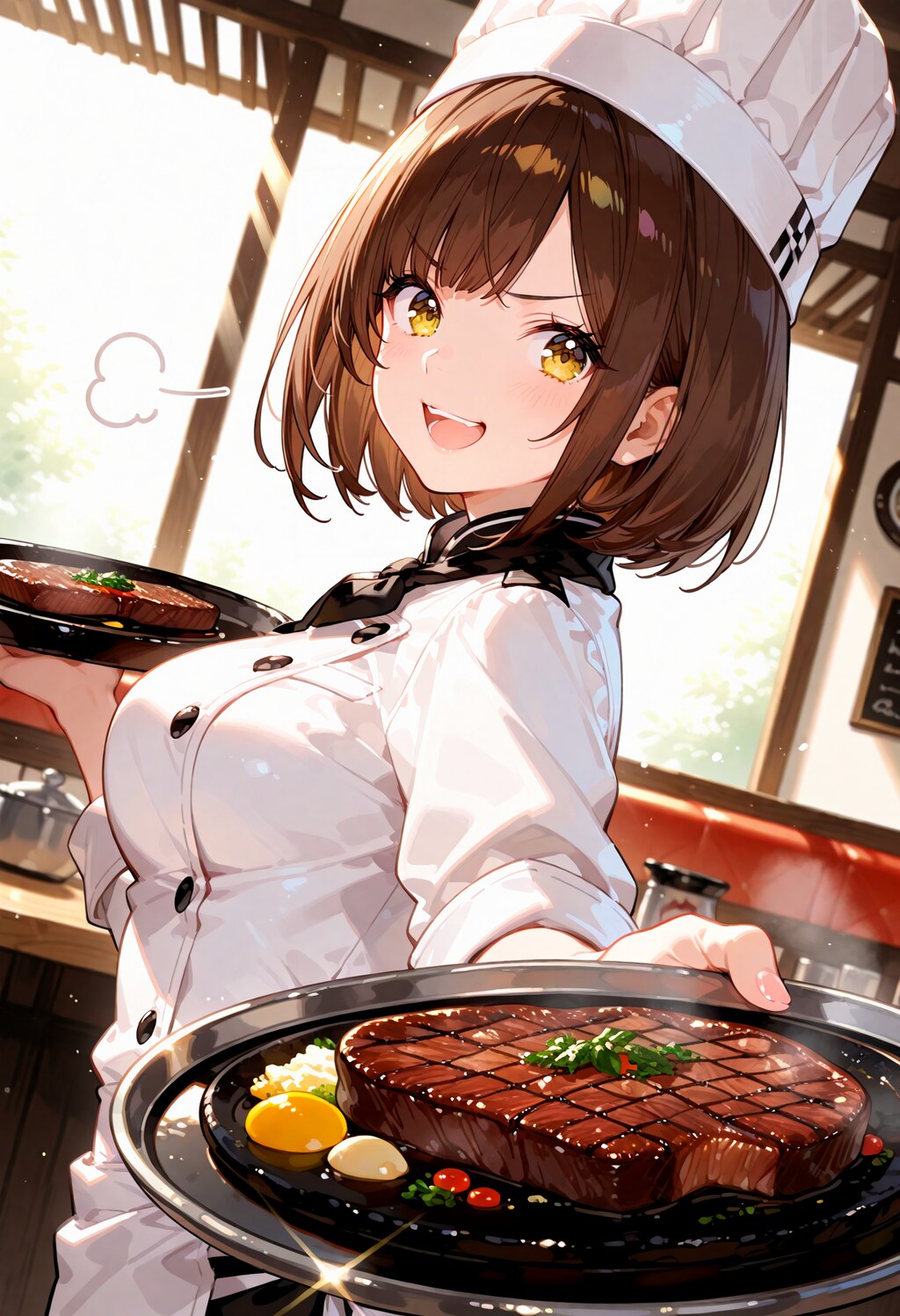 お祝いのステーキ。