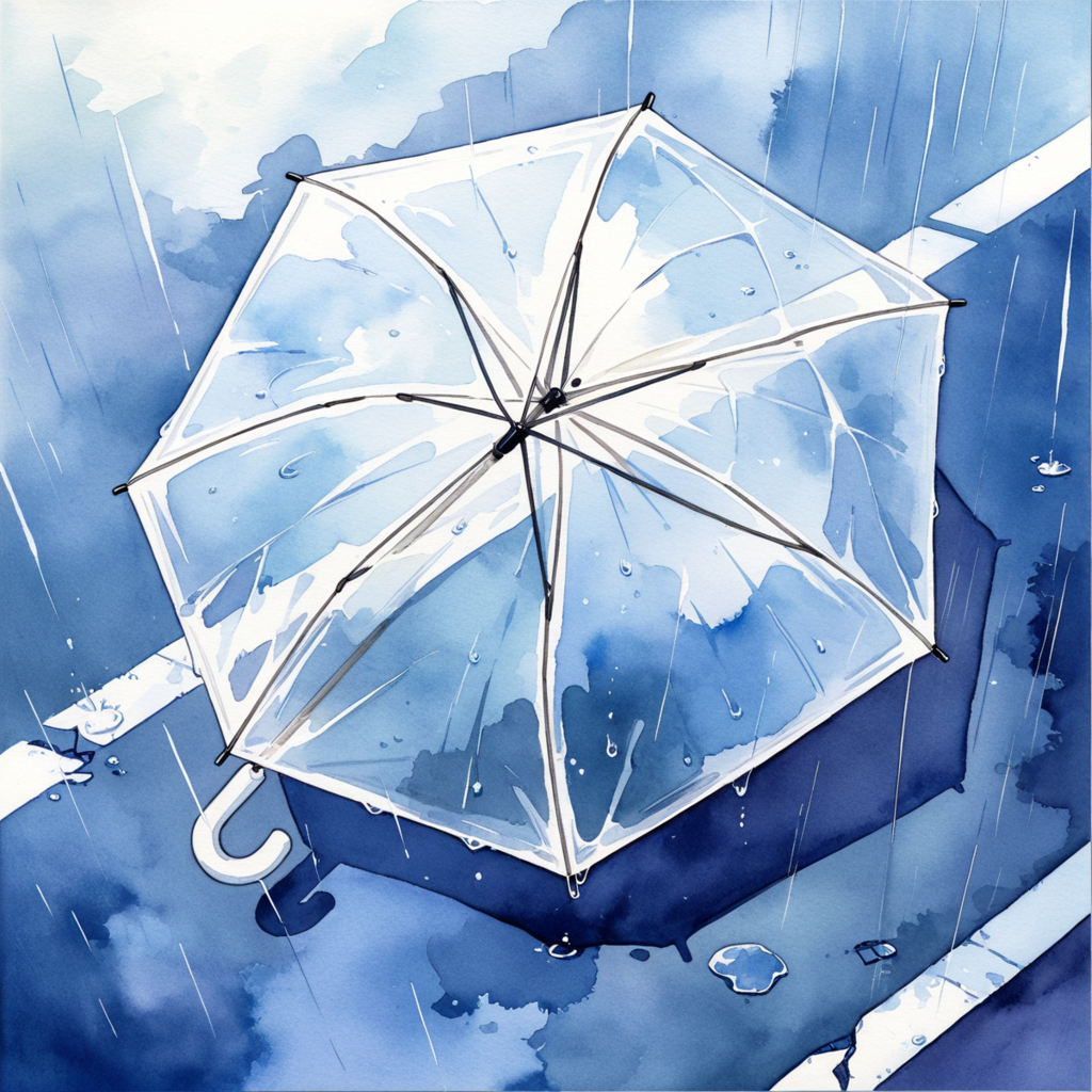 壊れて放置されたビニール傘