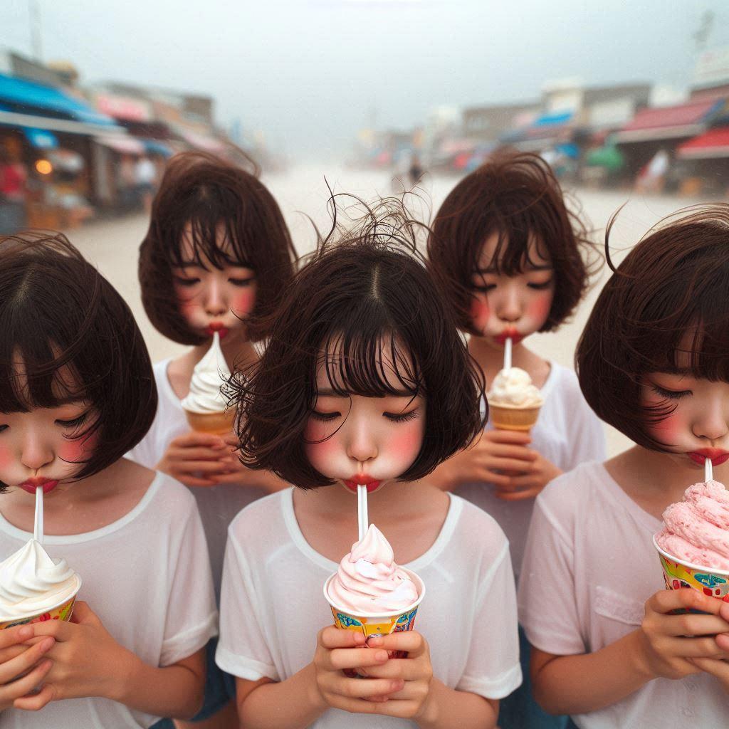 うつむき女子