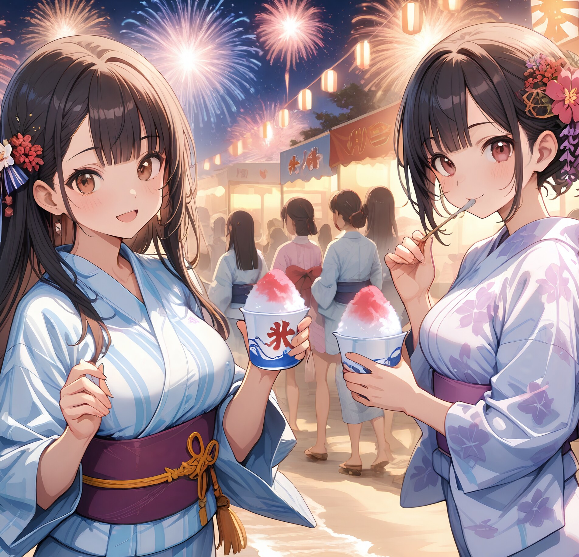 LARIMAR夏祭りだ、かき氷 | の人気AIイラスト・グラビア