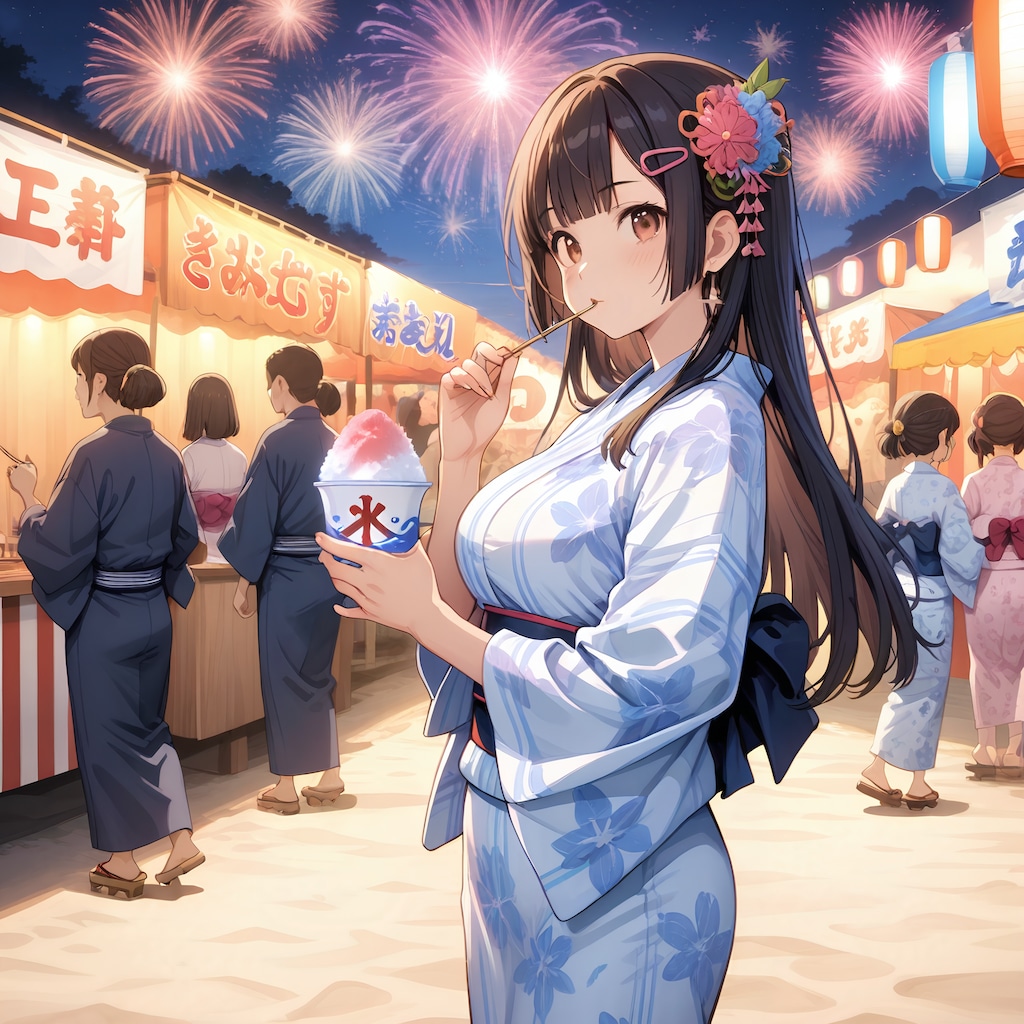 LARIMAR夏祭りだ、かき氷