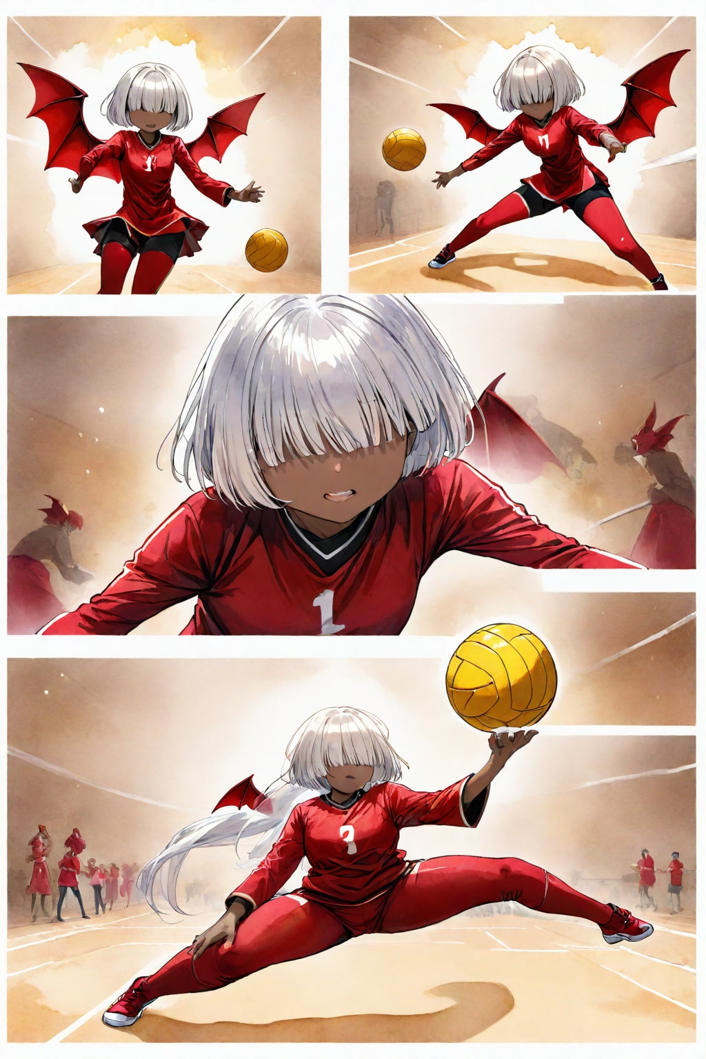 キンタマバレーの練習中